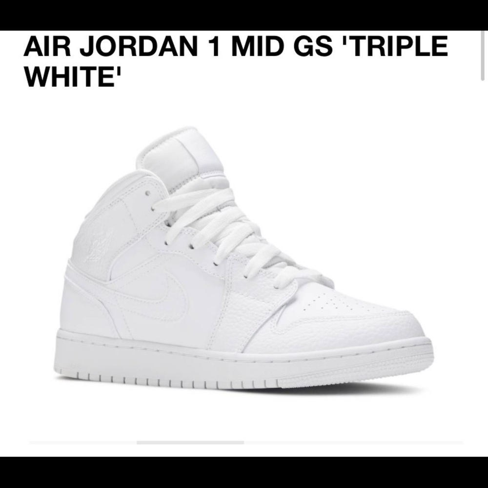 Nike air Jordan 1 Mid GS triple white